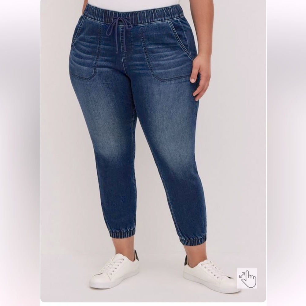 Torrid high rise denim joggers size 1 regular length (14/16)